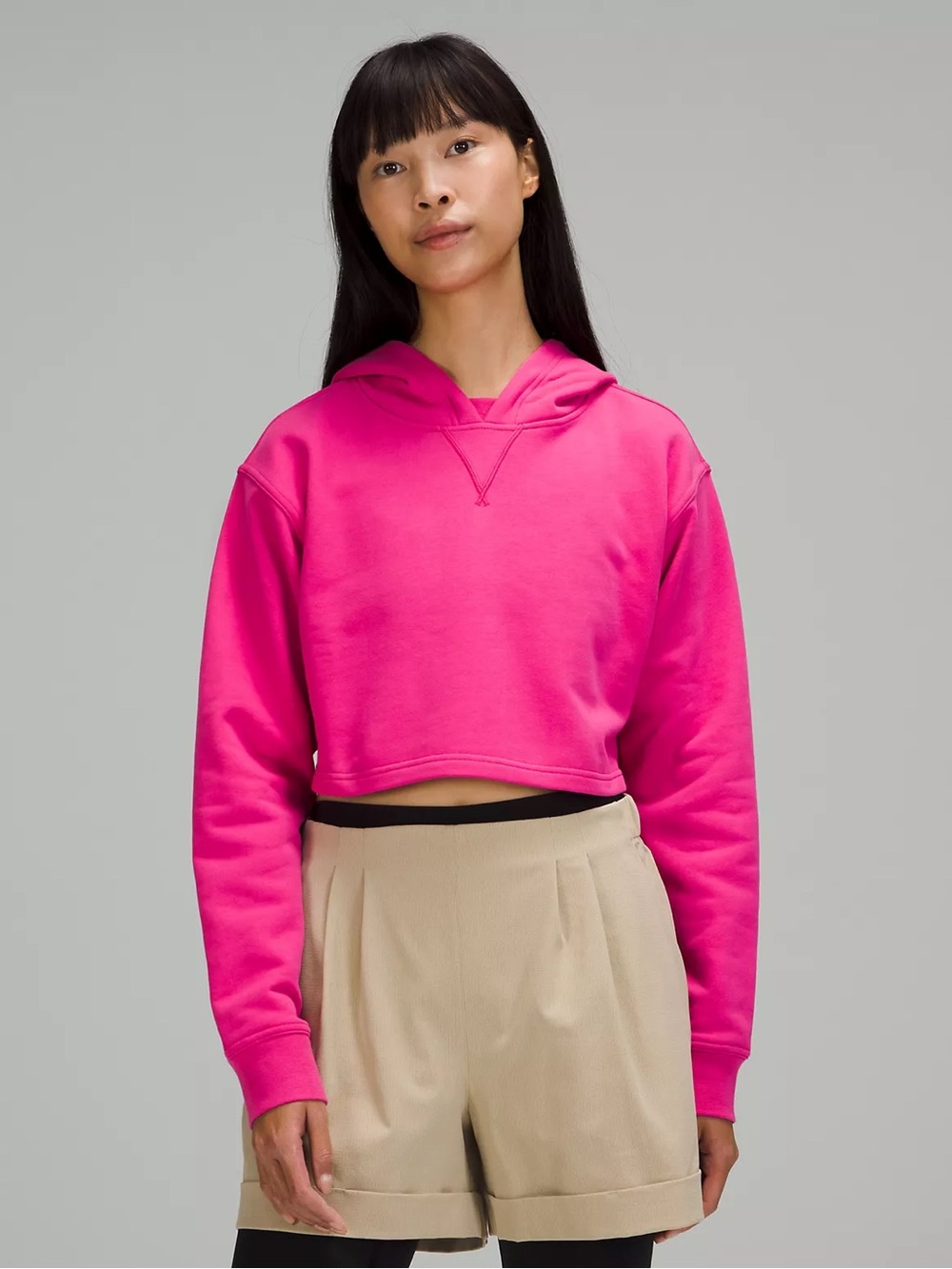 lululemon all yours cropped hoodie | sonic pink